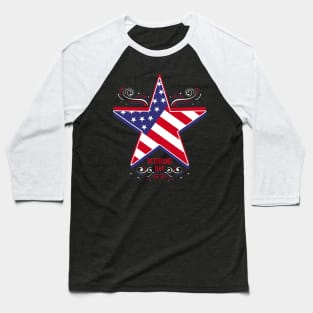 Big Star In Us Flag Colors For Veterans Day Baseball T-Shirt